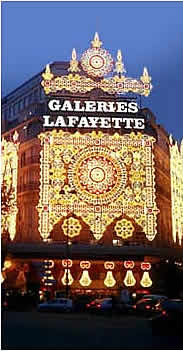Christmas lights at Galeries Lafayette